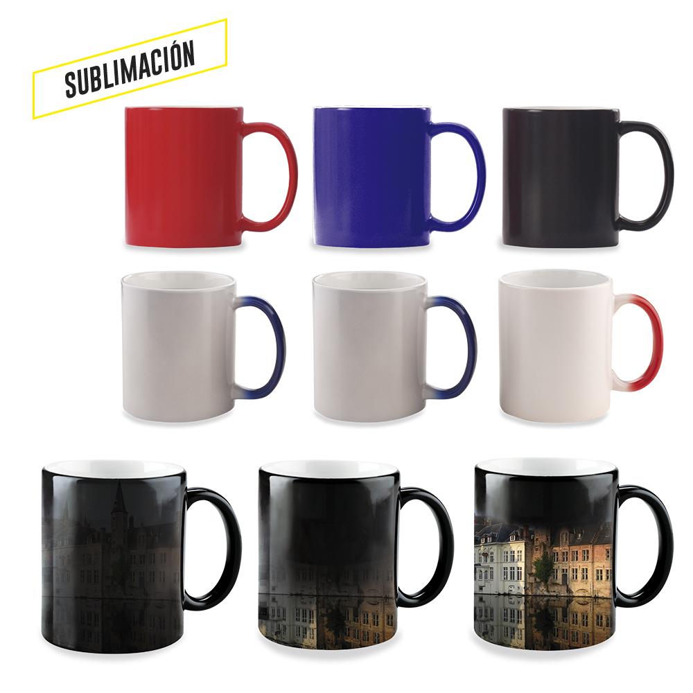 Mug ceramica sublimacion magic color 11oz Negro Mate front