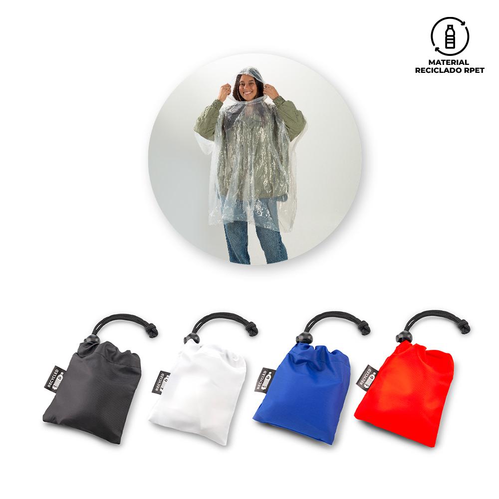 Poncho en bolsa rpet Negro front