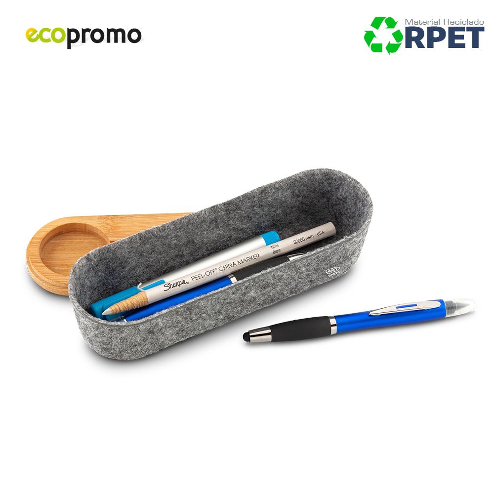 Estuche con portacelular rpet Gris miniatura 3