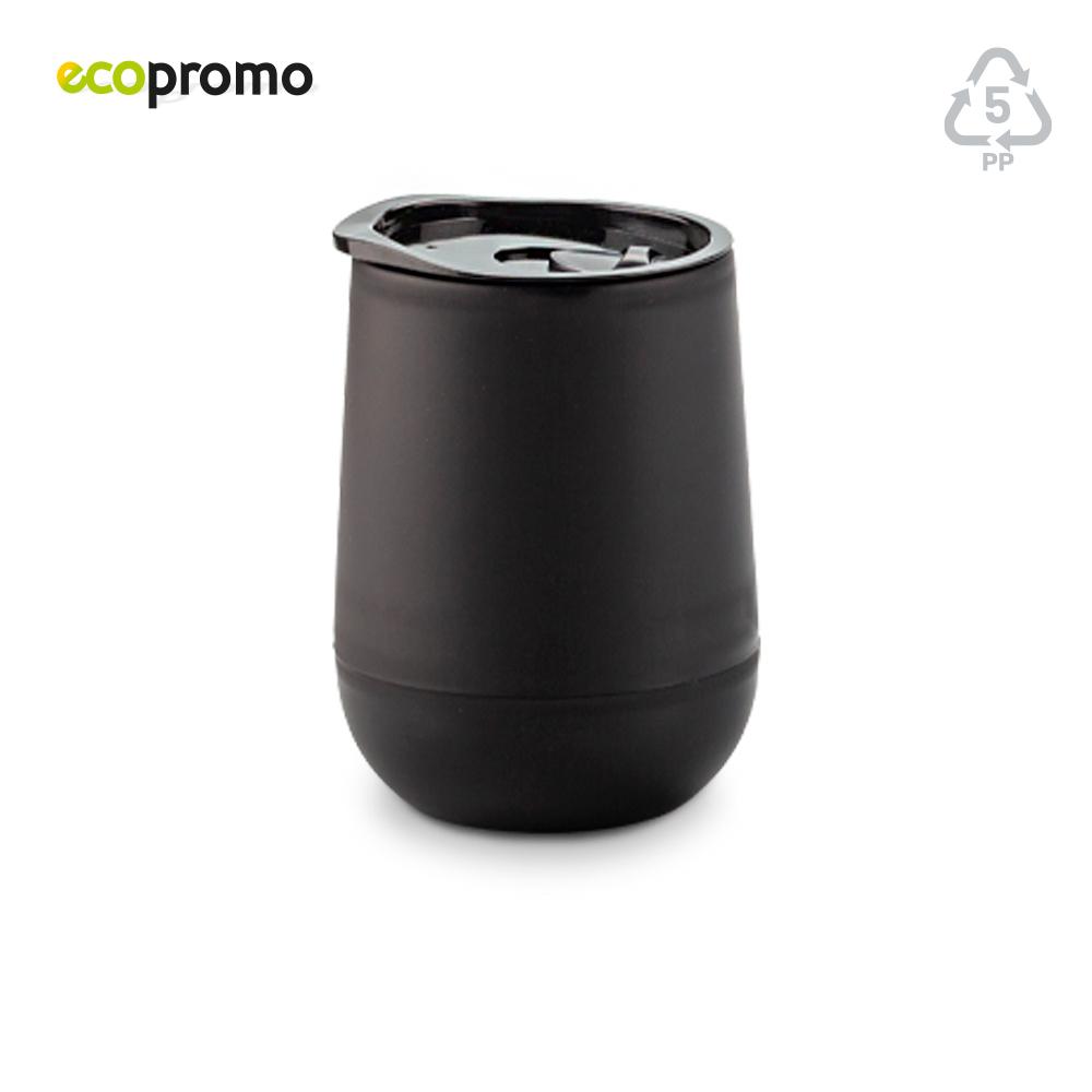 Mug plástico doble pared eco 350ml Negro miniatura 3
