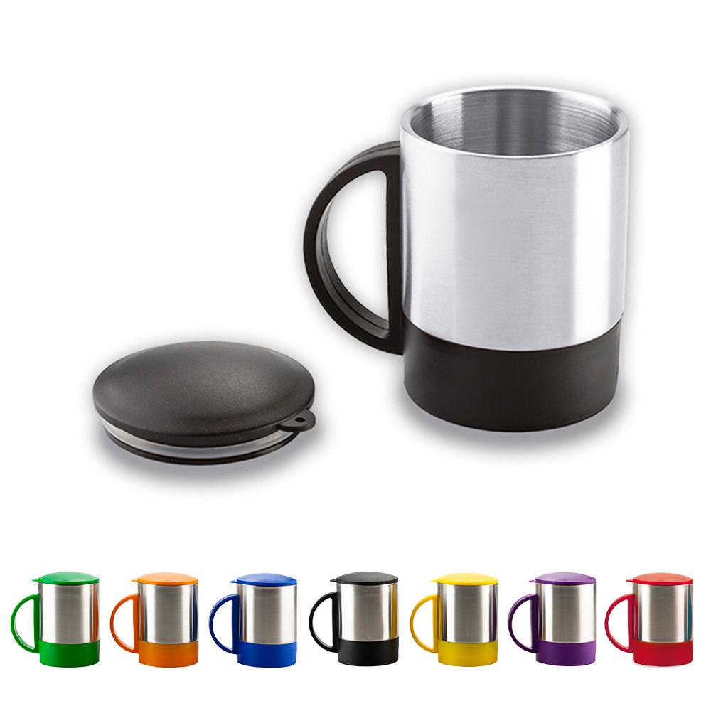 Minimug en acero con tapa - 180ml Silver-negro front