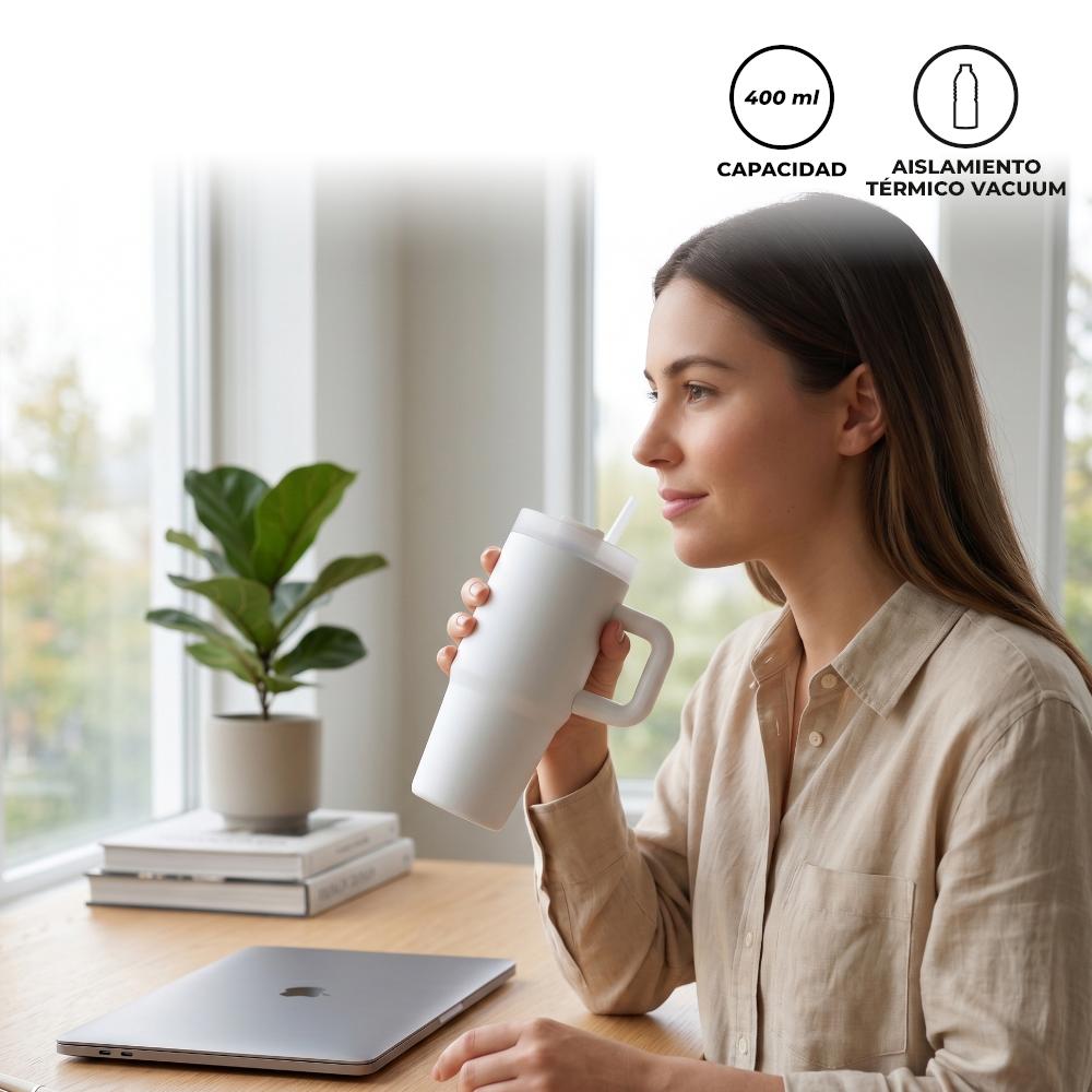 Mug metálico mini chester 400 ml nuevo Blanco miniatura 5