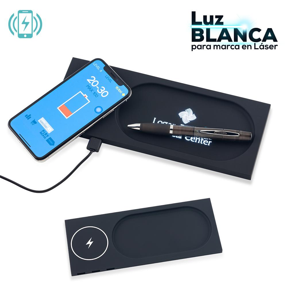 Organizador light con cargador inalambrico oferta oferta Negro front