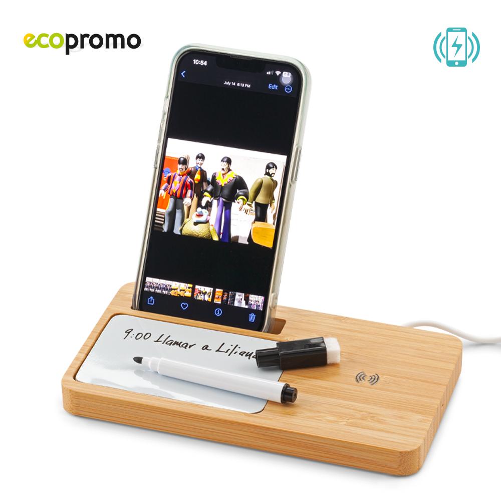 Cargador inalámbrico con tablero eco Bambú miniatura 3