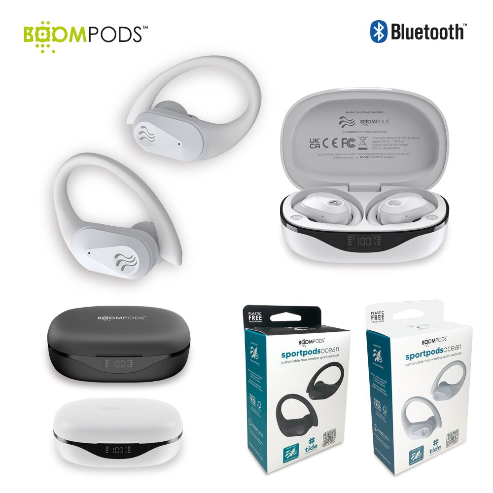 Audífonos bluetooth sportpods boompods Negro miniatura 2