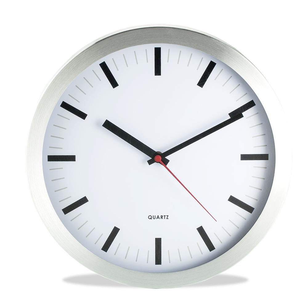 Reloj de pared wall metal clock Silver-blanco front
