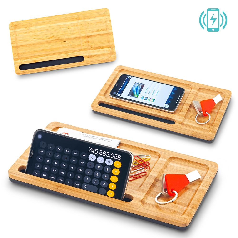 Organizador de escritorio bamboo con cargador oferta oferta Bamboo front