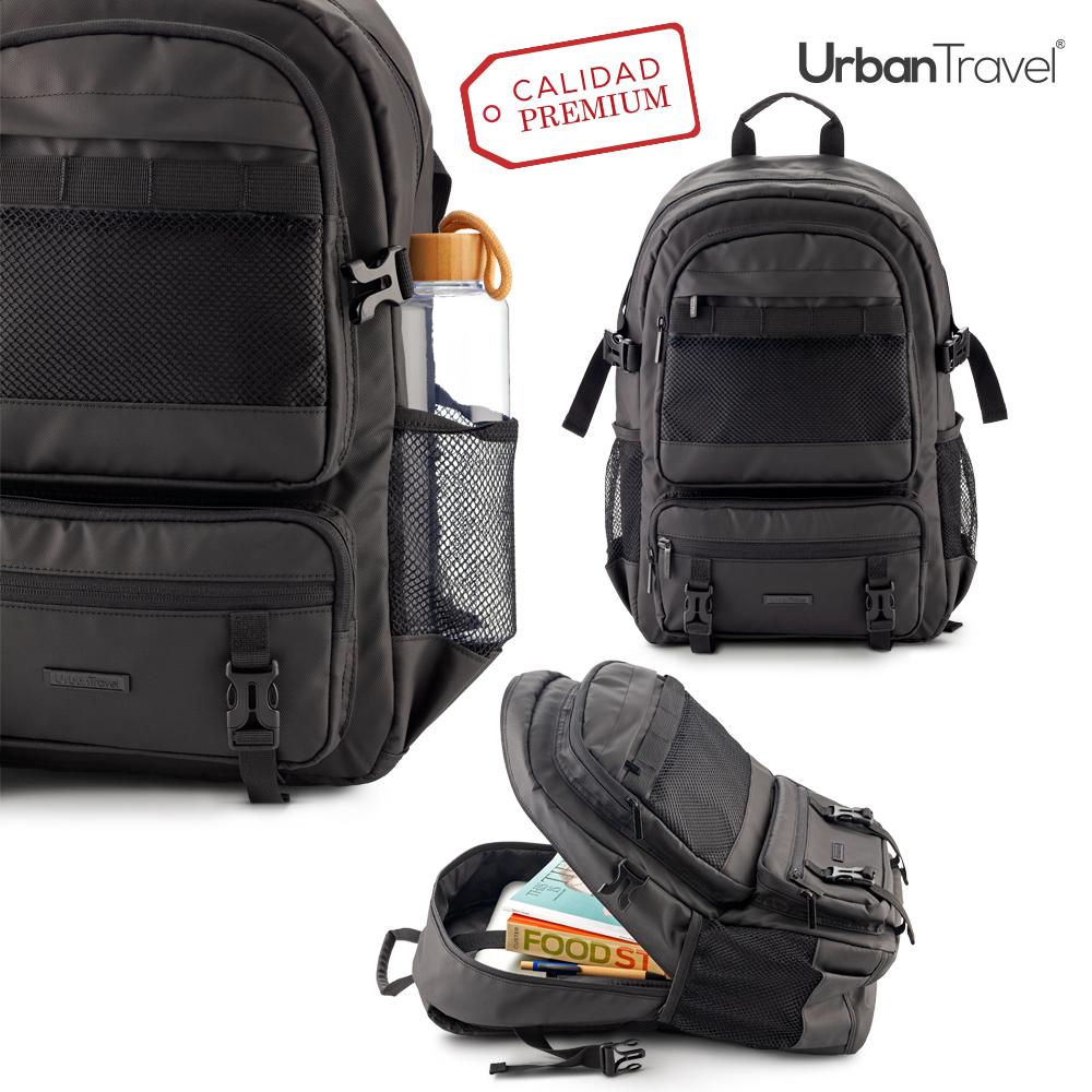 Morral backpack waterproof urban travel Negro front