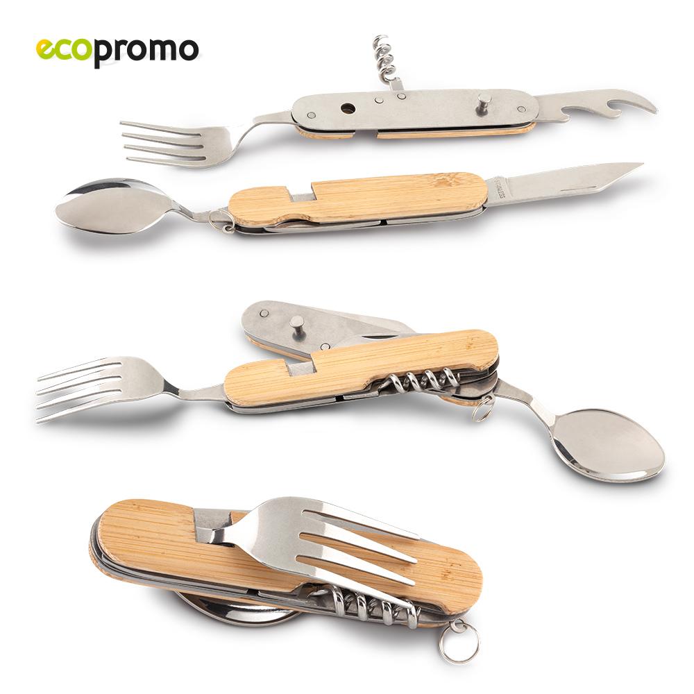 Set de cubiertos camping - oferta oferta Bambú front