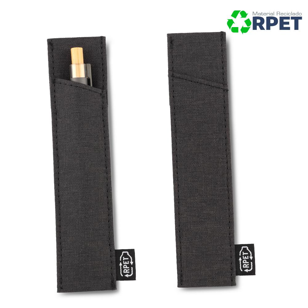 Funda para boligrafos rpet Negro front