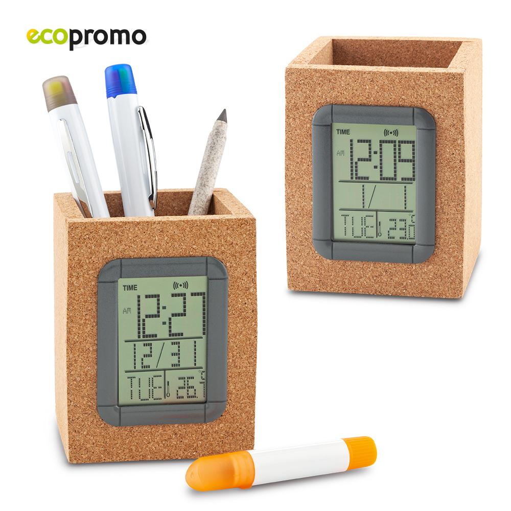 Reloj portaboligrafos cork - oferta oferta Natural front