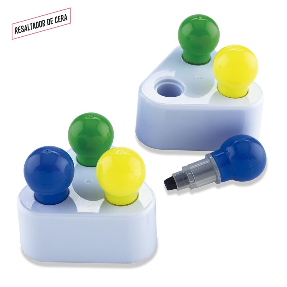 Set de resaltadores de cera trio Am-Az-Vd BaseBlanca front