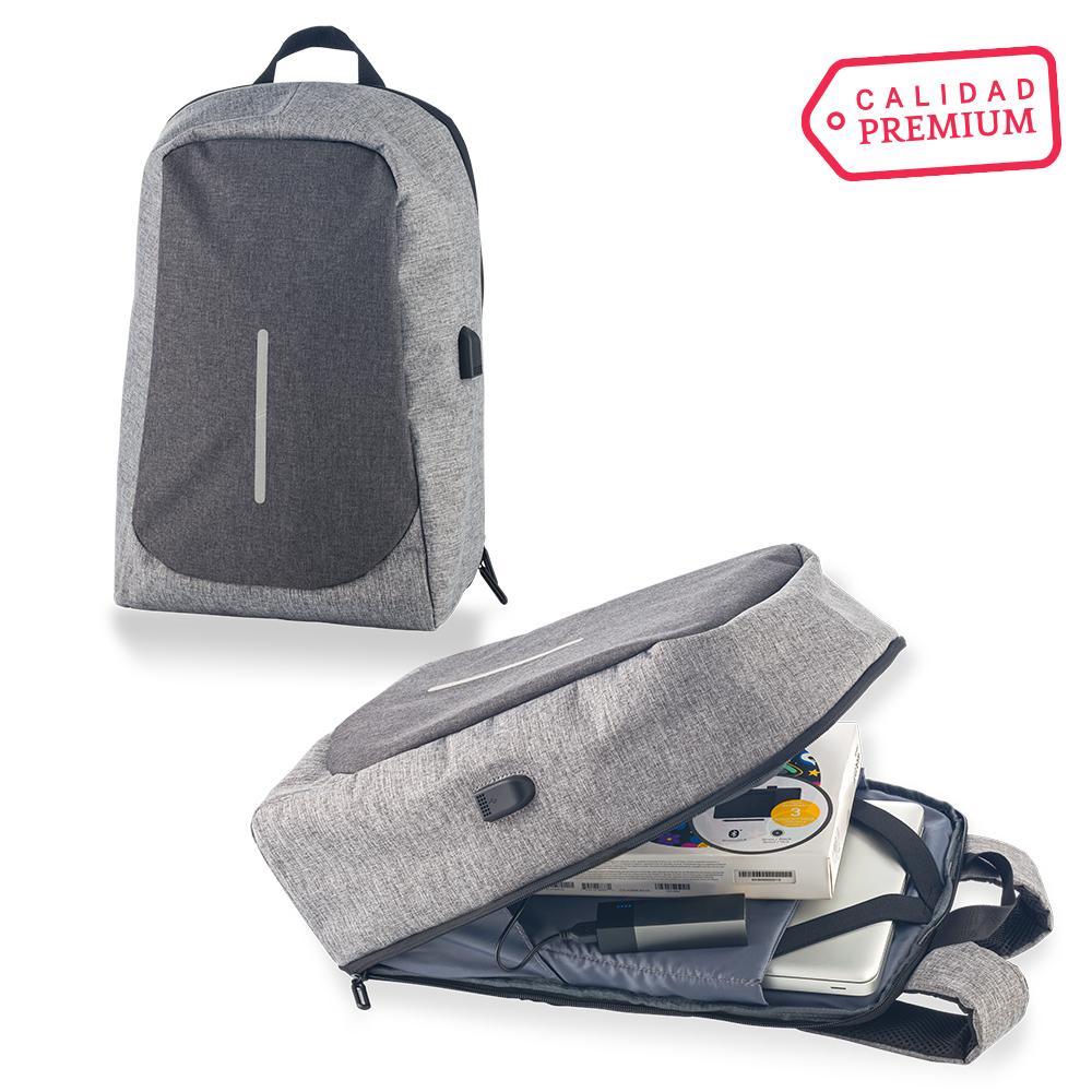 Morral backpack antirrobo security Gris front