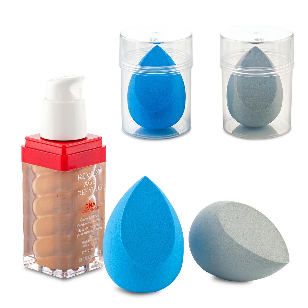 Esponja para maquillaje drop Azul Claro front