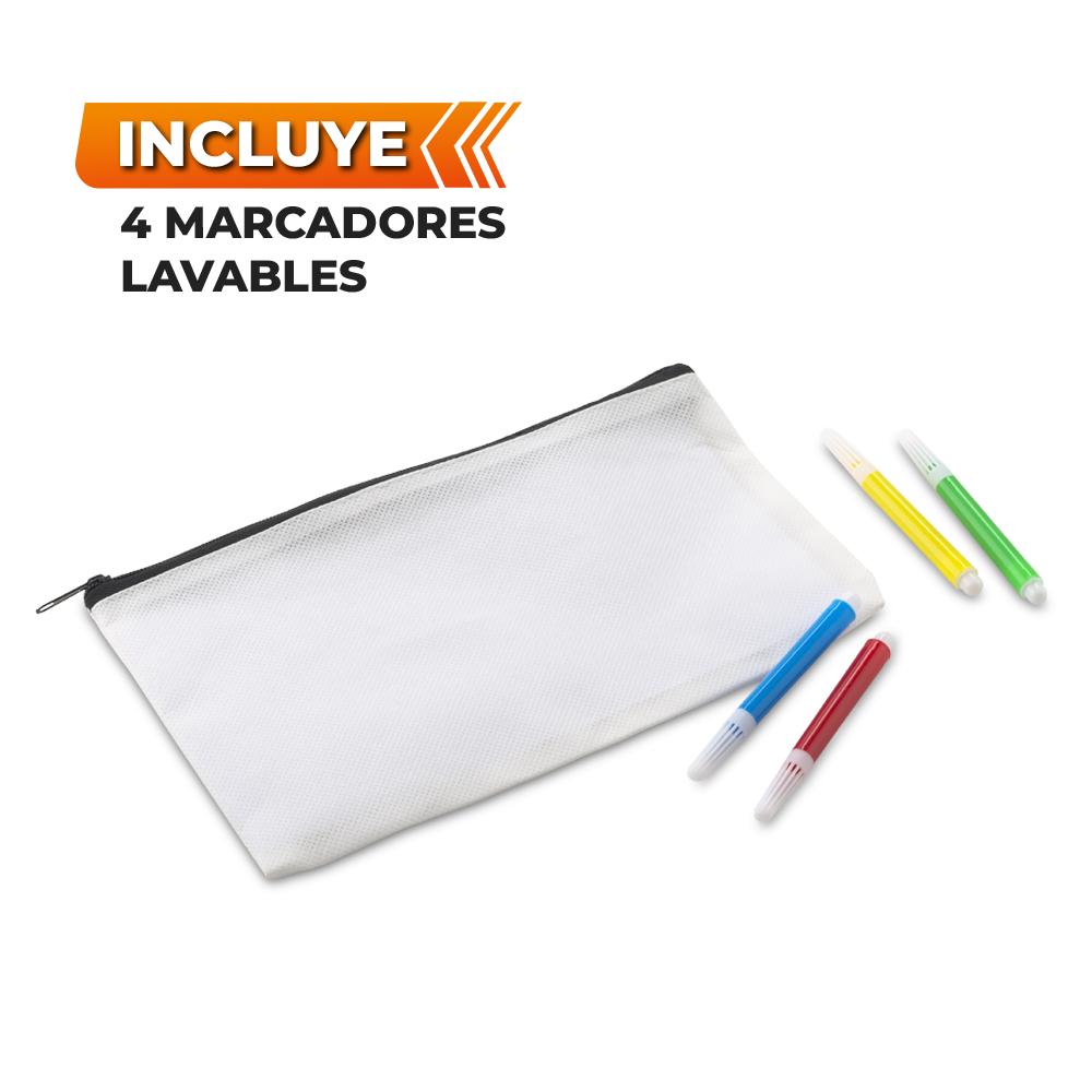 Cartuchera en cambrel kidz sin diseño. Blanco miniatura 3
