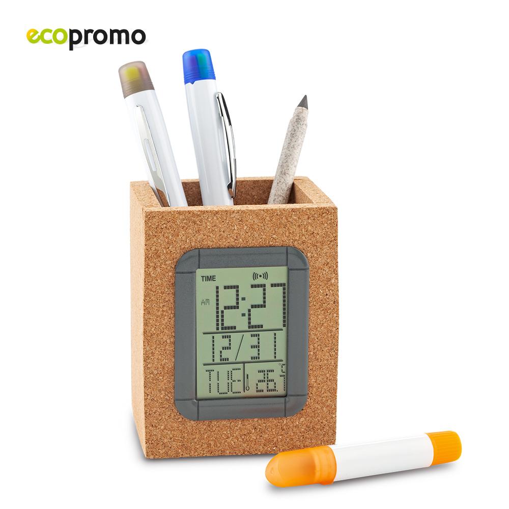 Reloj portaboligrafos cork - oferta oferta Natural miniatura 3