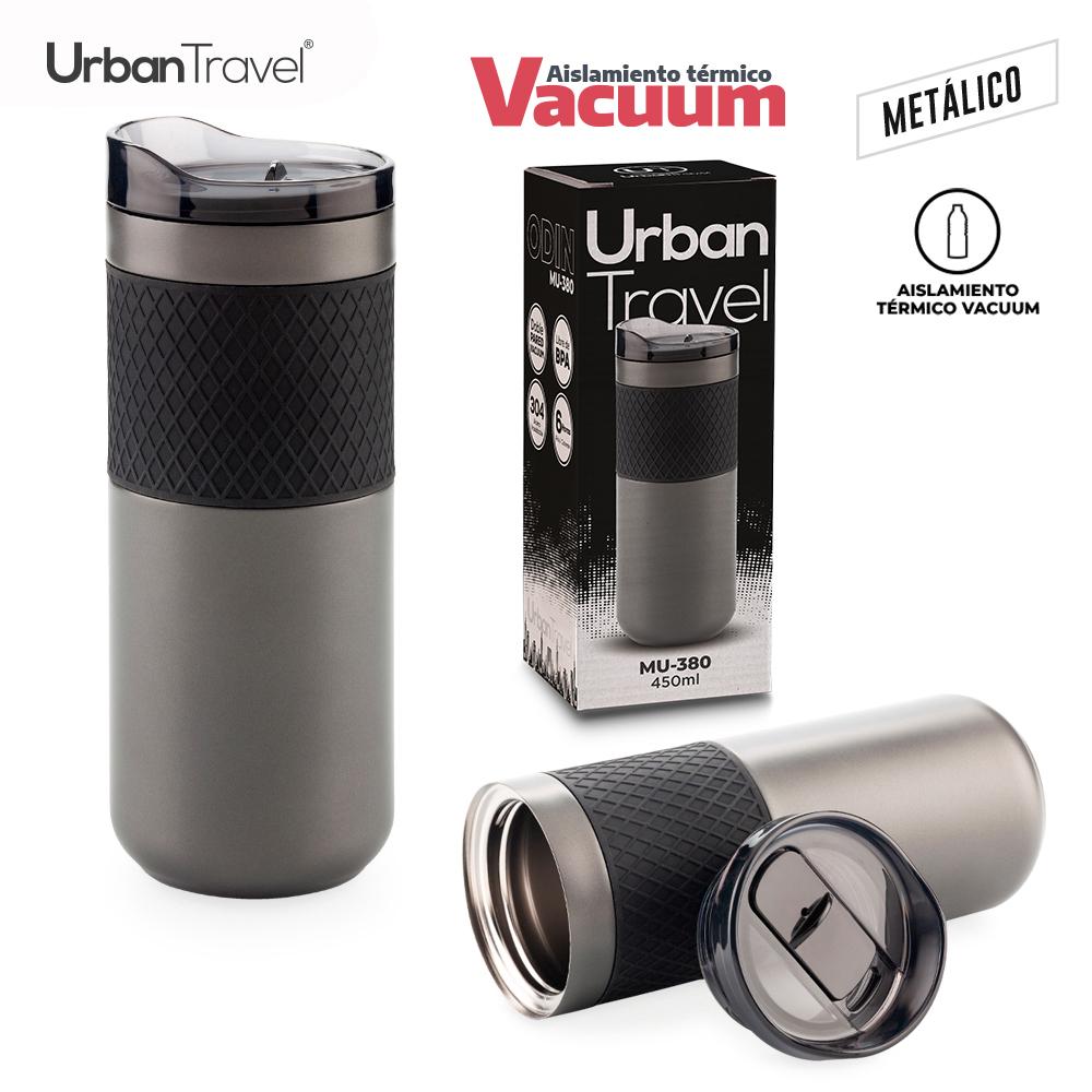Mug metálico odín urban travel 450ml Negro front