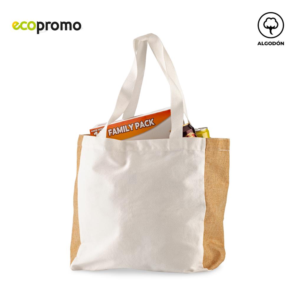 Bolsa en algodón y yute Natural front