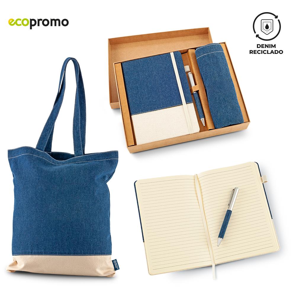 Set ecologico denim Azul front