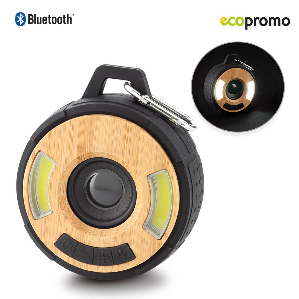 Speaker bluetooth con luz emergency Negro-bambú front