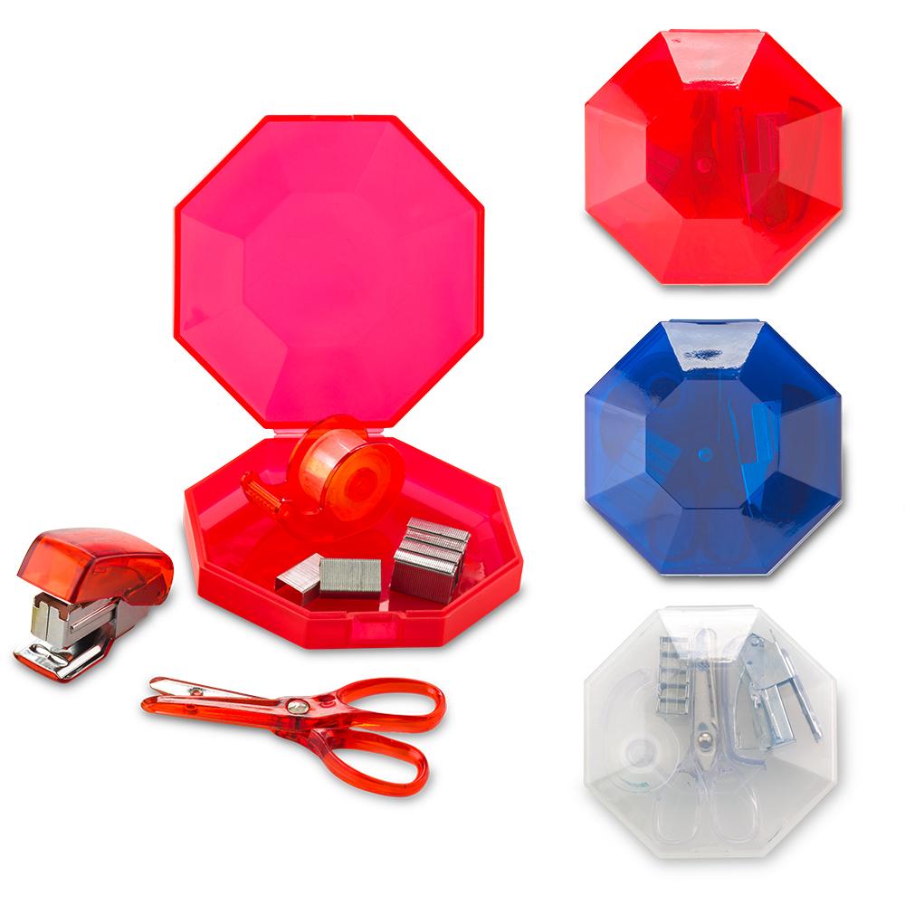 Set de escritorio octagon Blanco Transparente front