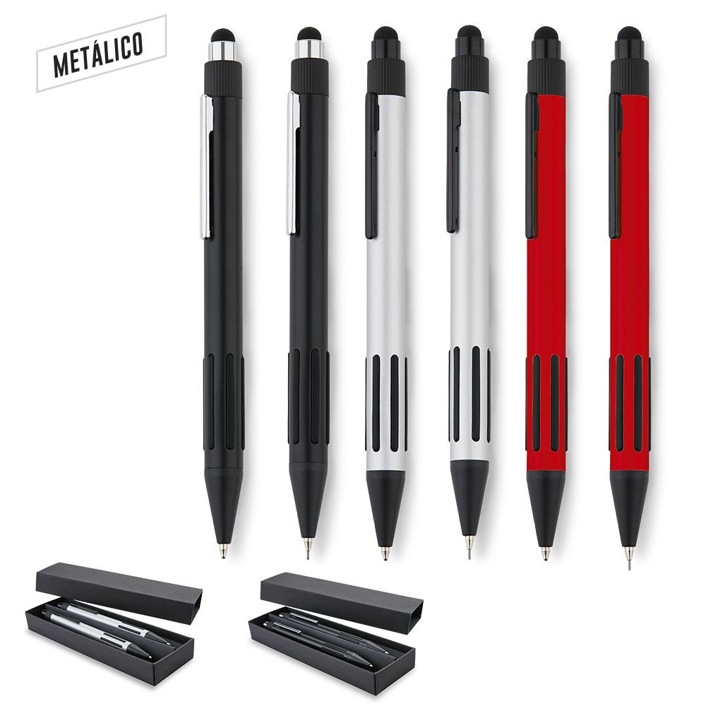 Set elegance boligrafo y portaminas Negro front