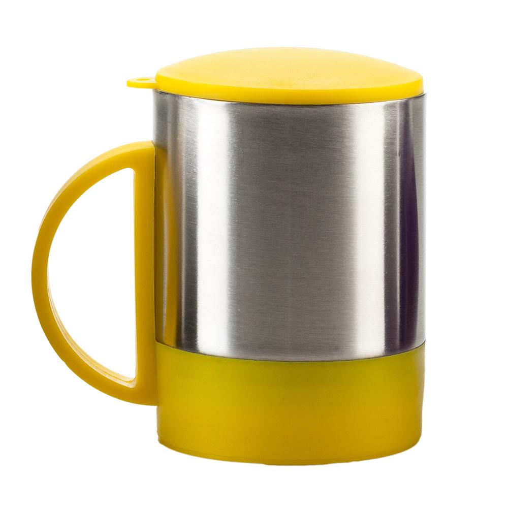 Minimug en acero con tapa - 180ml Silver-negro miniatura 3