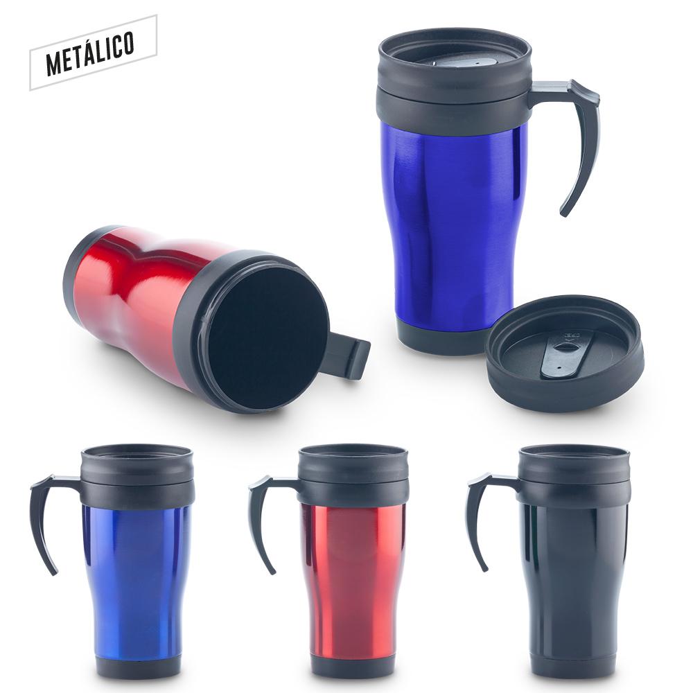 Mug metalico quest 450ml Rojo front