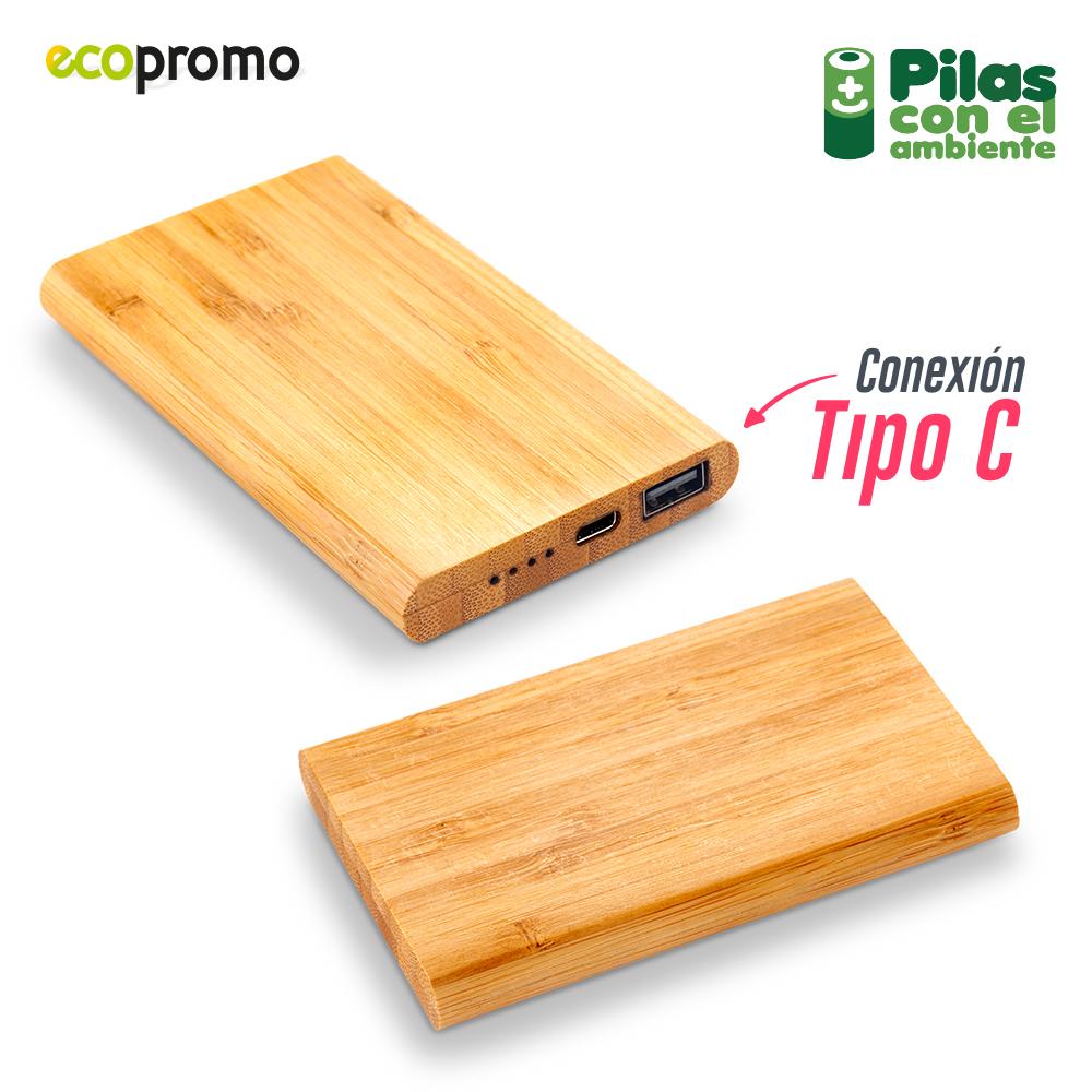 Pila recargable en bamboo nipax 5000mah ii Madera front