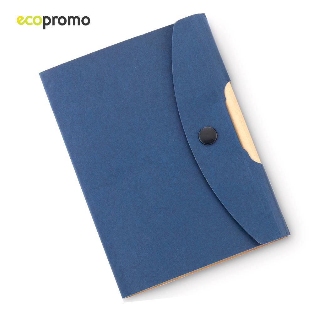 Libreta con boligrafo button reciclable Azul miniatura 3