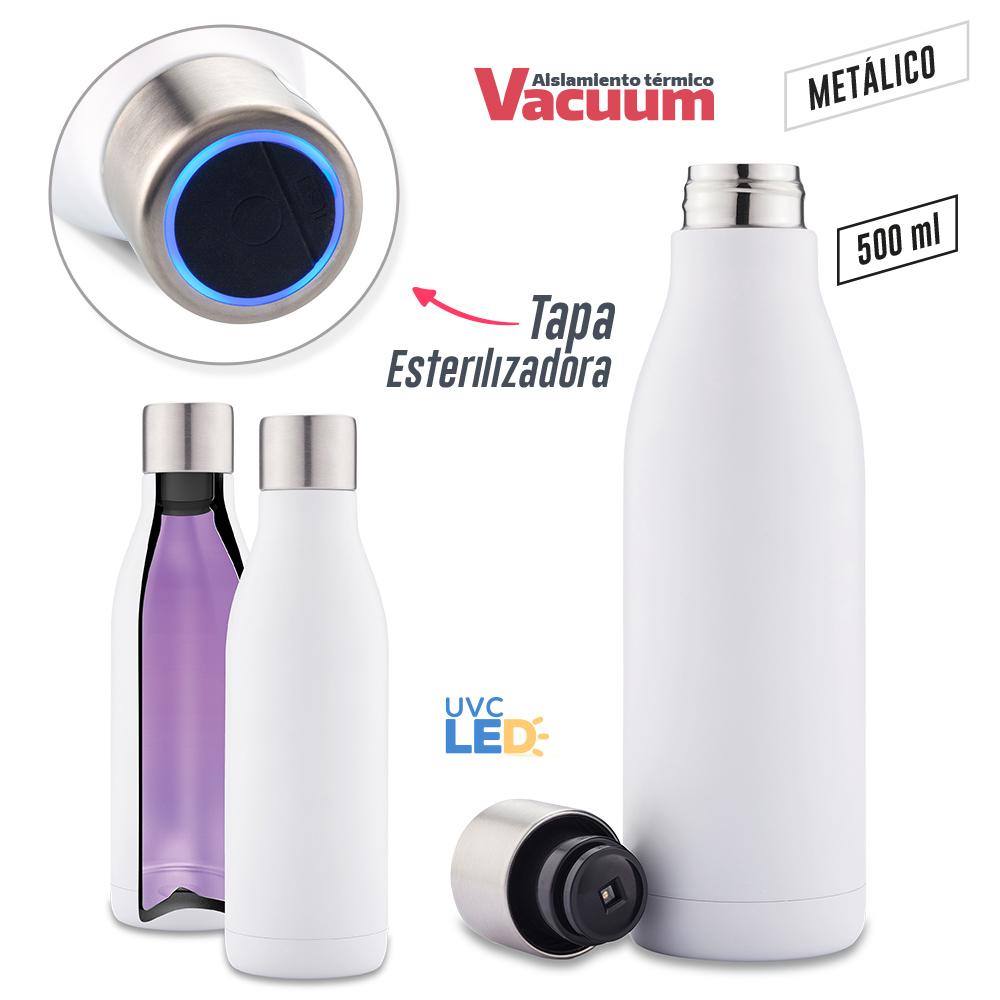 Botilito metalico uv-c clean 500ml Blanco front