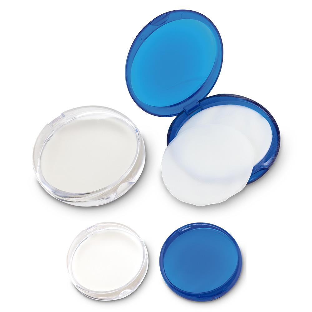 Hojas de jabon antibacteriano con estuche Azul transparente (25 hojas) front