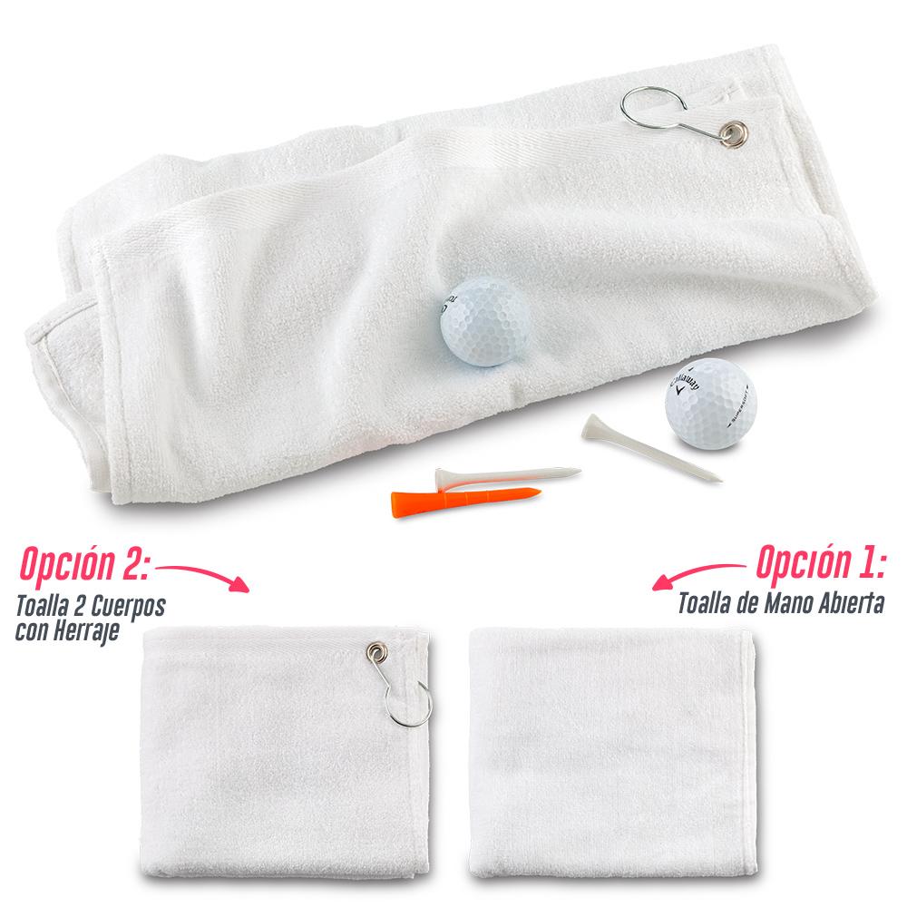 Toalla golf - toalla de mano tundida acabado fino Blanco front