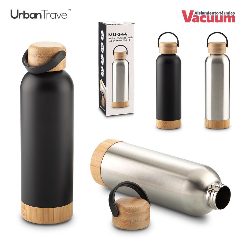 Botilito metalico lewis urban travel 500ml Silver front