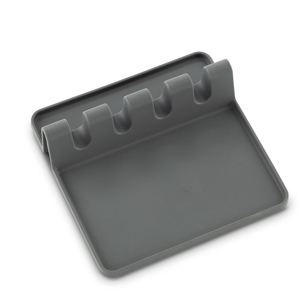 Soporte en silicona para cucharas de cocina Gris miniatura 3