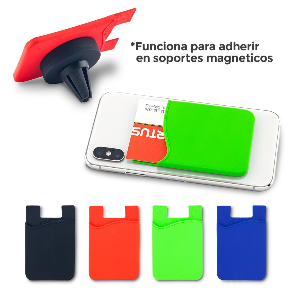 Portatarjetas en silicona magnet Azul front