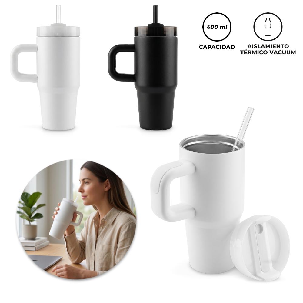Mug metálico mini chester 400 ml nuevo Blanco miniatura 2