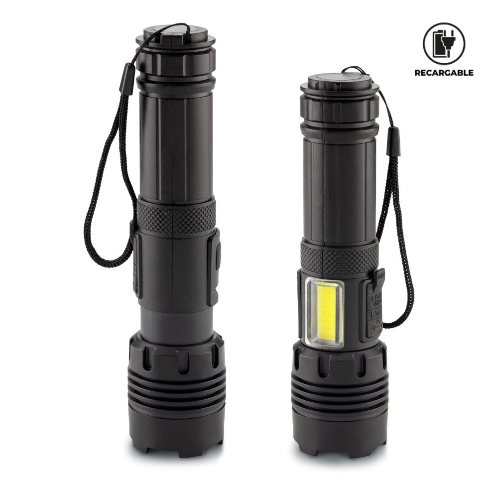 Linterna recargable ultan Negro front
