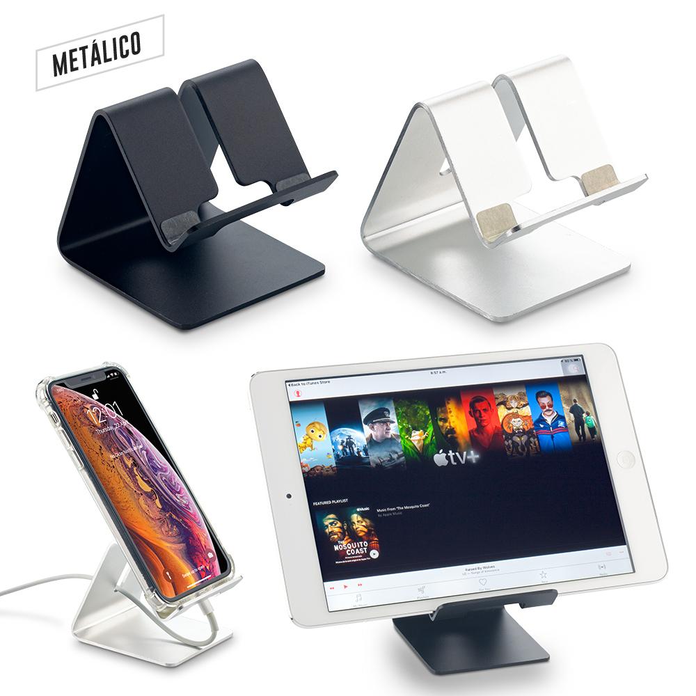 Soporte metalico para moviles aluminium - oferta oferta Negro front