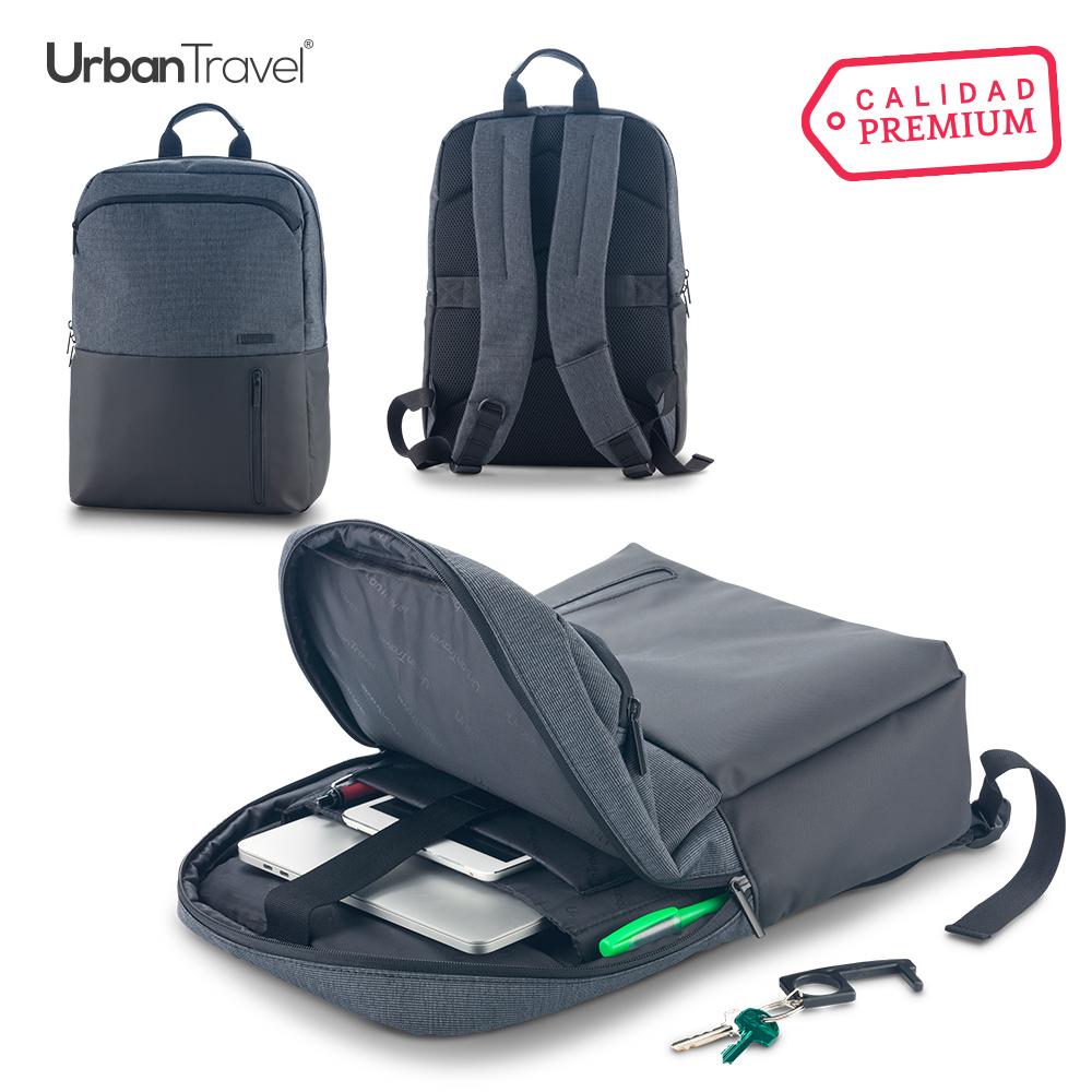 Morral backpack crosby urban travel Negro-gris front