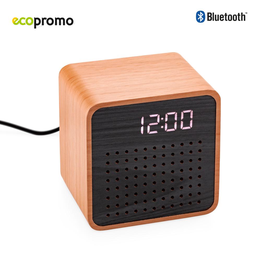 Speaker bluetooth clock eco - oferta oferta Bamboo front
