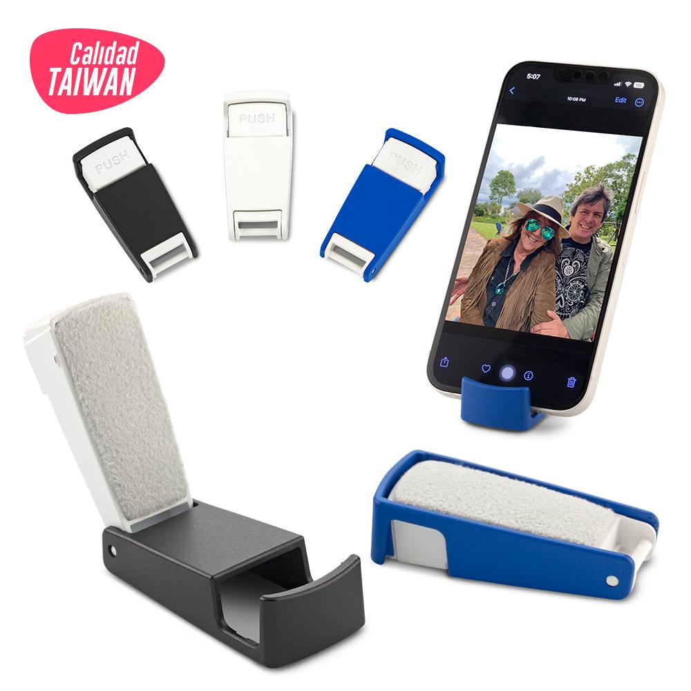 Soporte para moviles con microfibra Negro front