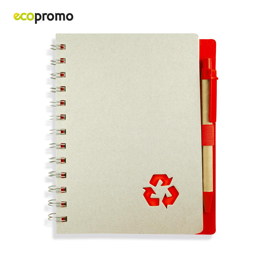 Libreta con boligrafo recycle eco Rojo miniatura 5
