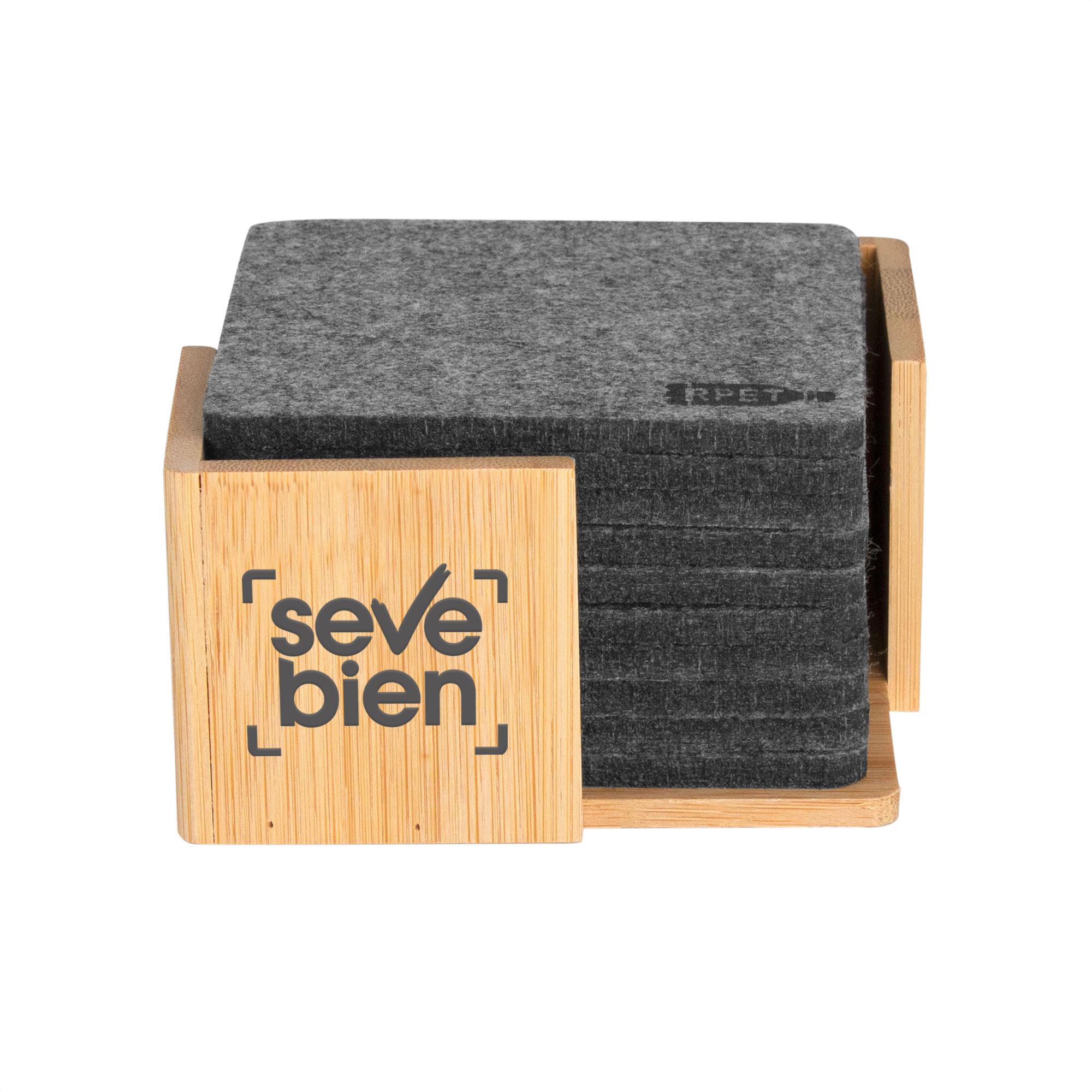 Posavasos de rpet koster Gris front