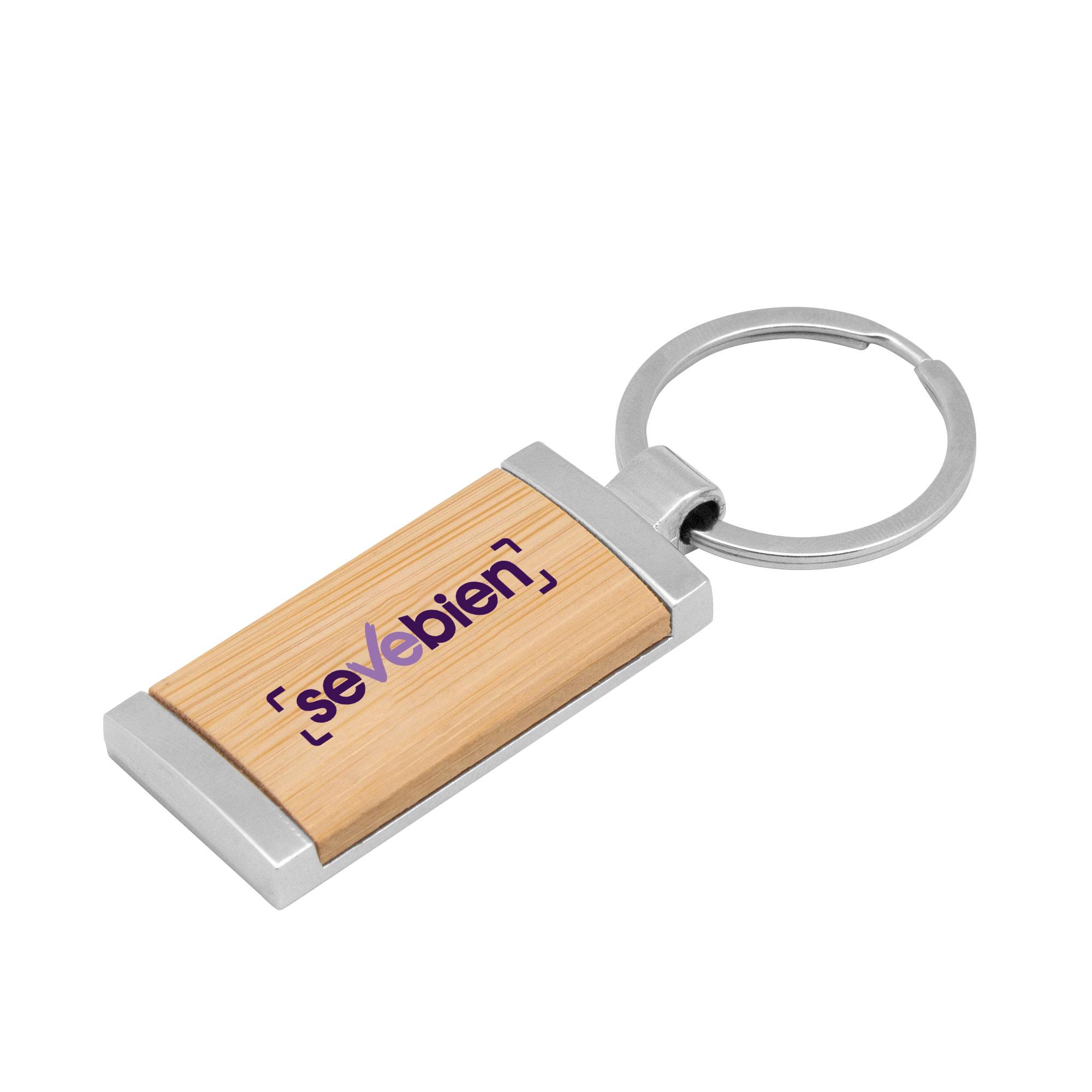 Llavero de bambú tag Madera front