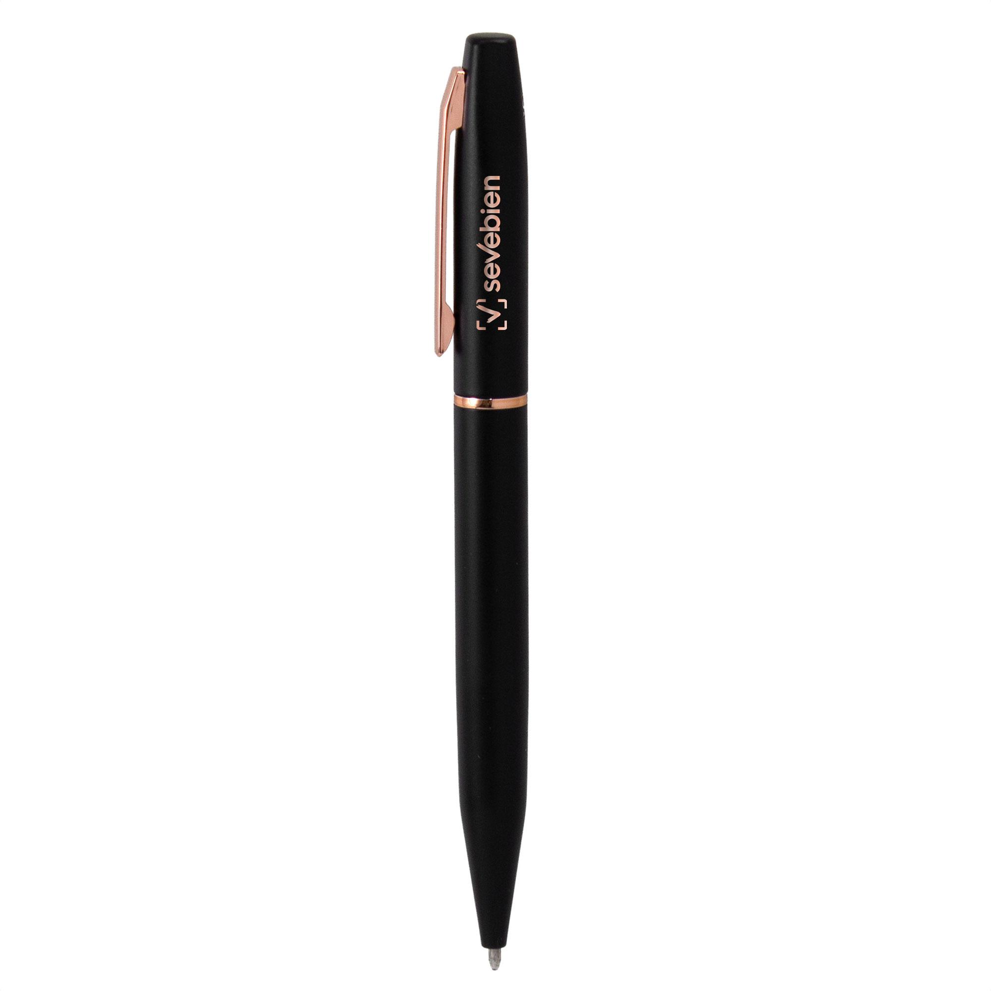 Bolígrafo mindy Negro + Cobre front