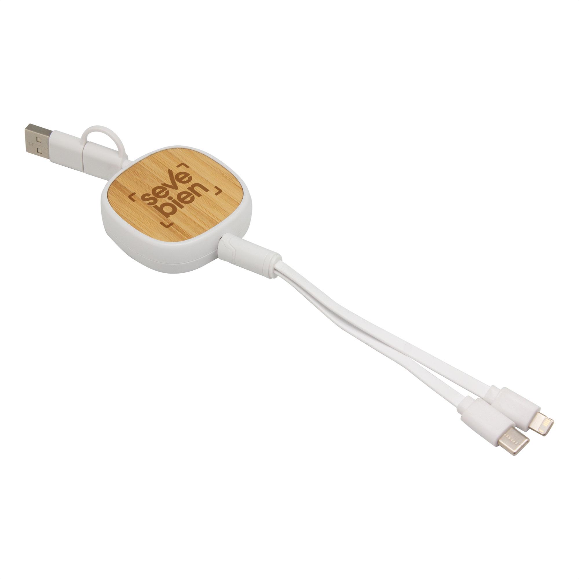 Cable retráctil de carga conny Blanco front