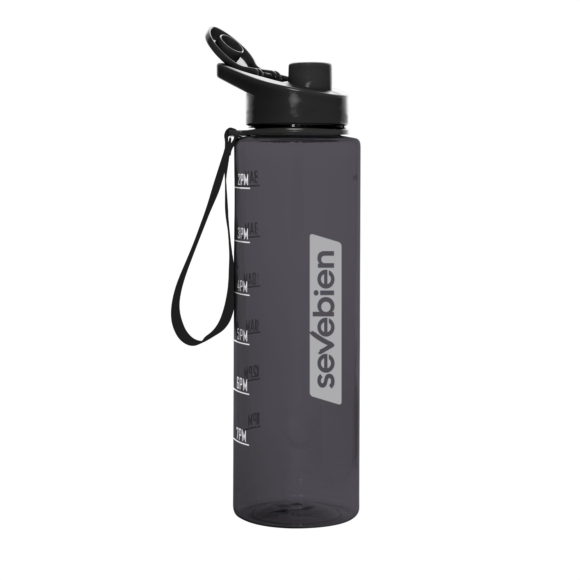 Botella deportiva motivacional borg Negro front