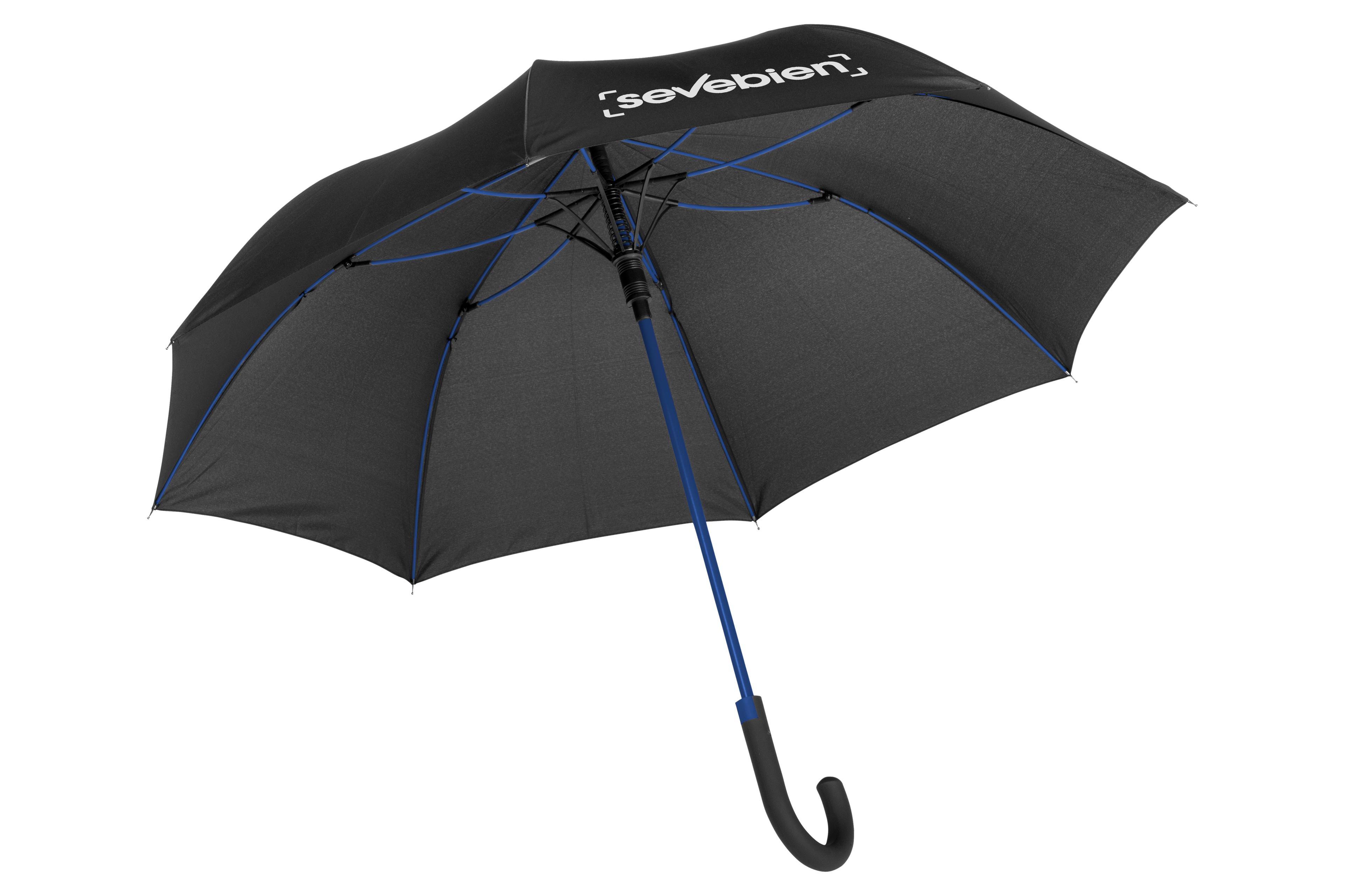 Paraguas cancan Negro + Royal Blue front