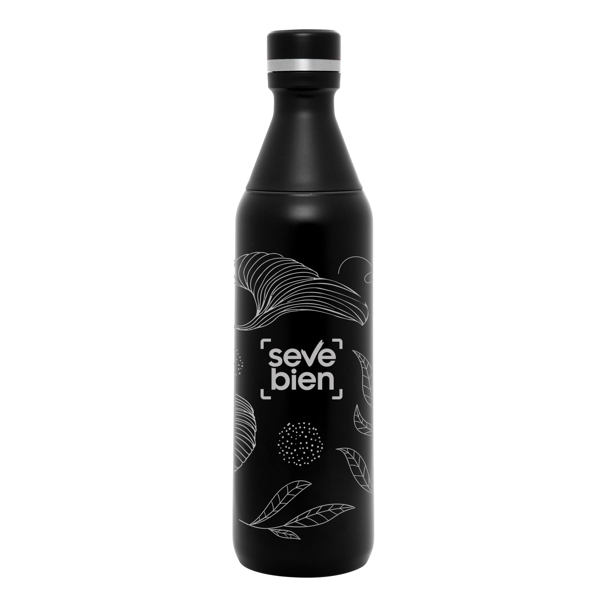 Botella térmica glaciar Negro front